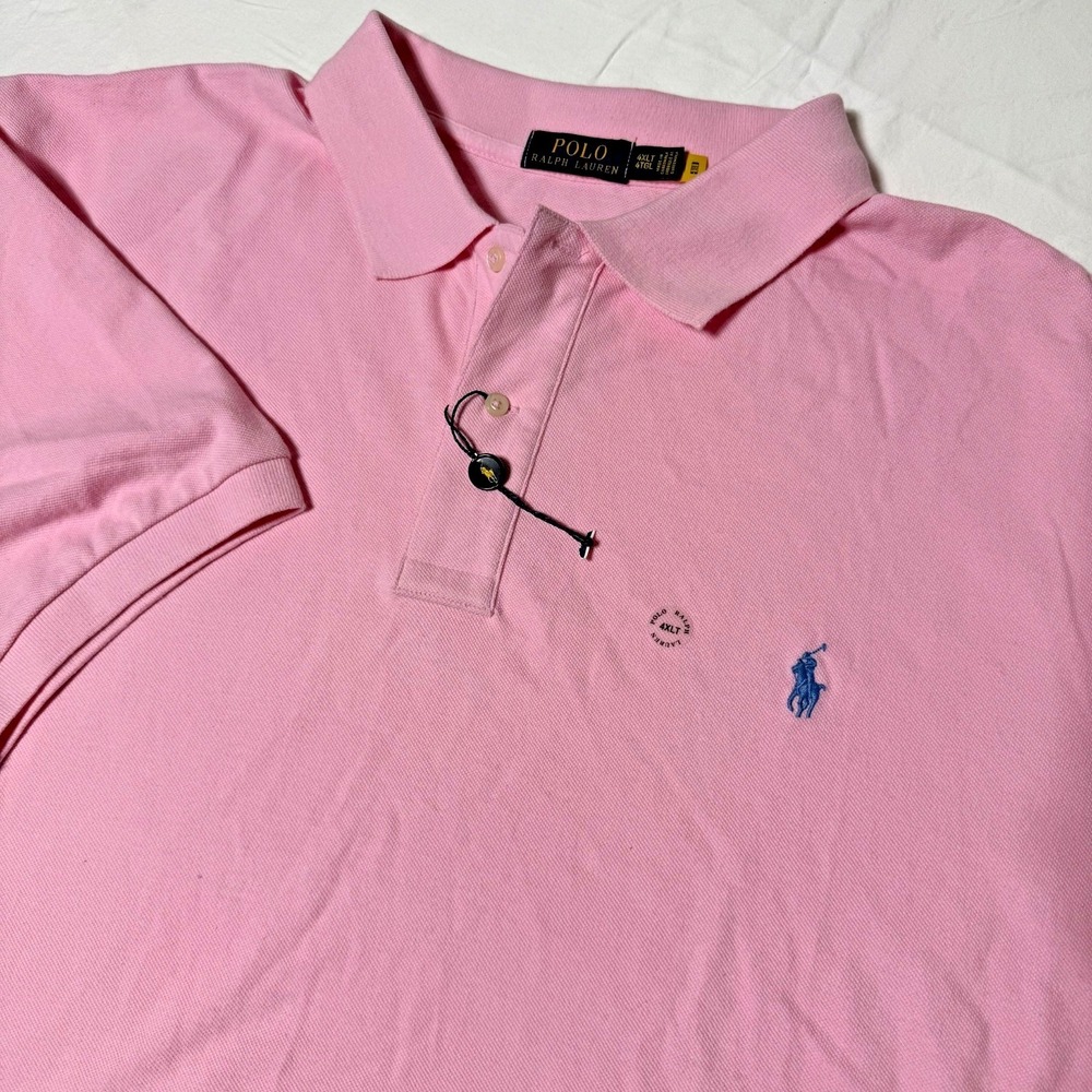 NEW Polo Ralph Lauren The Iconic Mesh Polo Shirt Men 4XLT Tall Pink